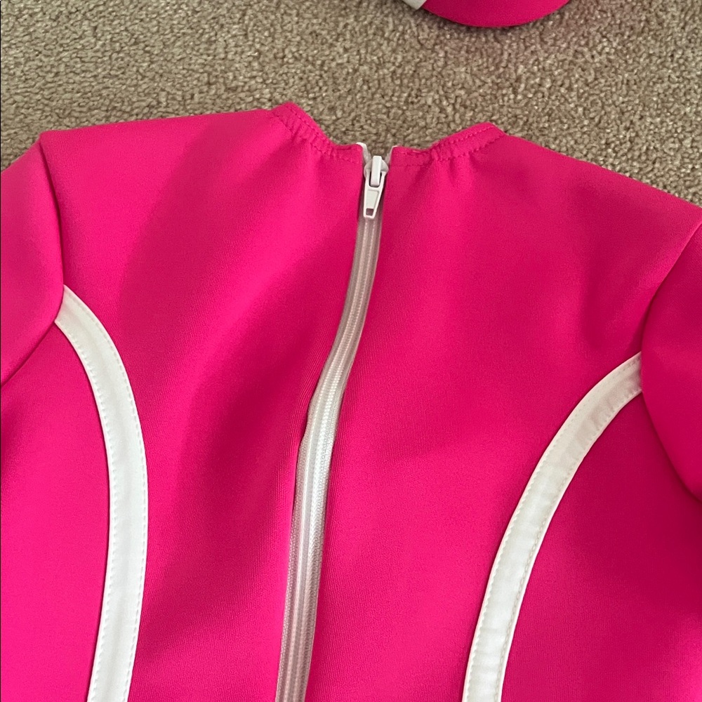 Weissman Pink & White Girls Costume - Flight Attendant - size MC approx 8-10 - Picture 9 of 10